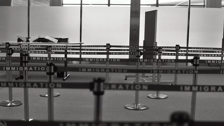 Airport immigration checkpoint